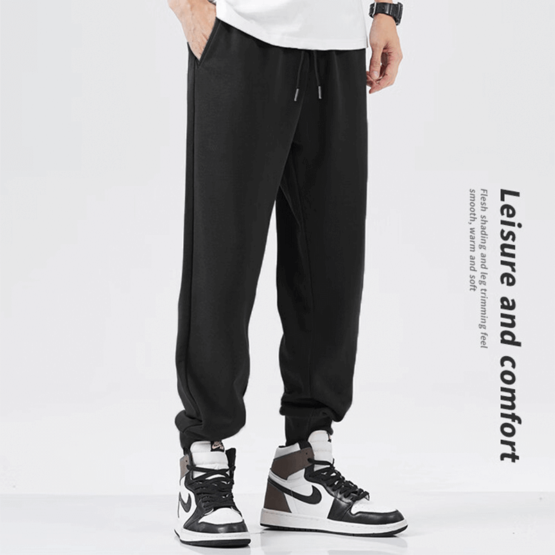 Nanji Ren（Nanjiren）Summer men's loose casual versatile pants, waffle style pants, sports pants, trendy ankle tied pants, casual pants for men